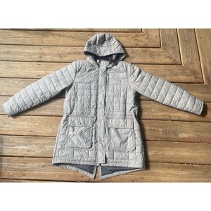 Carhartt Amoret Quilted Puffer Parka Jacket Attachable Hood L